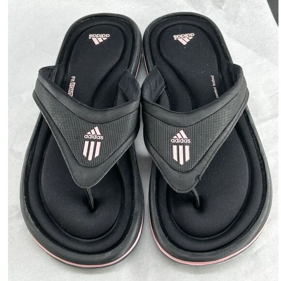 Adidas Adilette Comfort Flip Flops, Fit Foam Comfort Footbed Sz10 Lt Wt Slip On - Picture 1 of 7